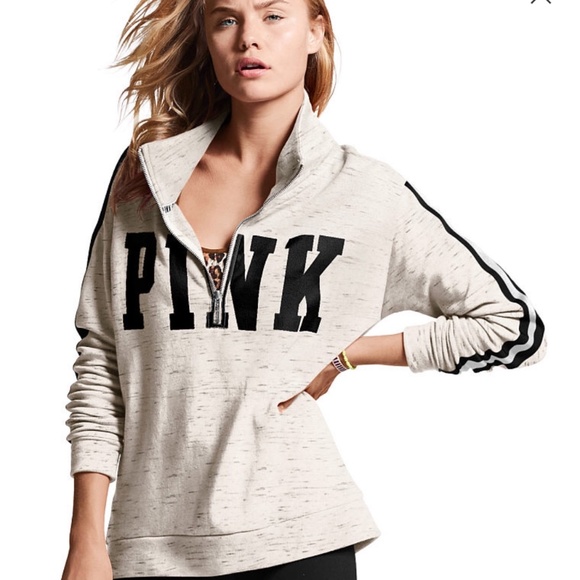 PINK Victoria's Secret Sweaters - Victoria’s Secret PINK High/Low Half ZIP